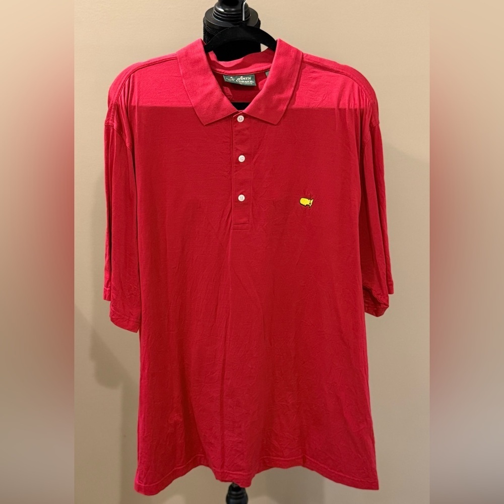 Men’s MASTERS Amen Corner Pima cotton red golf polo- Size XL